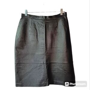 Expressions Skirt Women's 14 Black Genuine Leather Vintage Punk Grunge Gothic